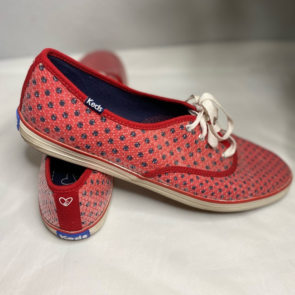 Keds “Taylor Swift” Red Dots Sequin Sneakers Sz 11